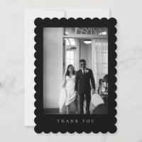 Classic Formal Black Wedding Photo Scalloped