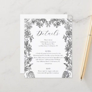 Classic Formal Botanical Details Enclosure Card