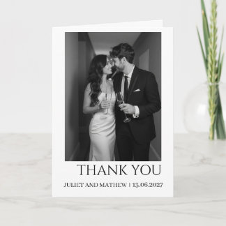 Classic Formal Elegant couple Photo Wedding Folded Thank You Card