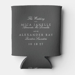 Classic Formal Elegant Dark Grey Wedding Gift Can Cooler