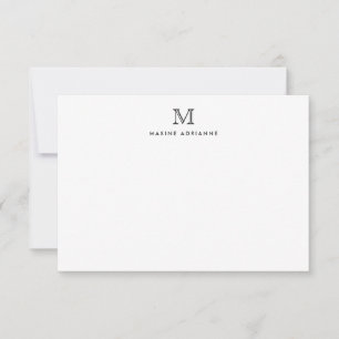 Classic Formal Elegant Monogram Black Simple Card