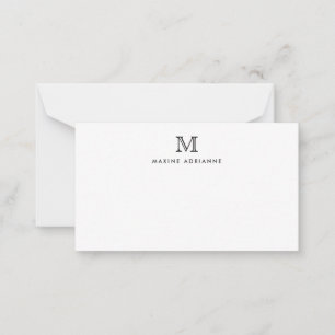 Classic Formal Elegant Typography Monogram Black N Card