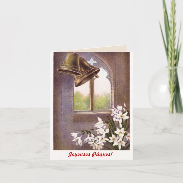 Classic formal Joyeuses Pâques (French) Holiday Card (Front)