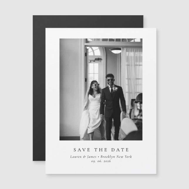 Classic Formal Magnetic Wedding Save The Date (Front/Back)