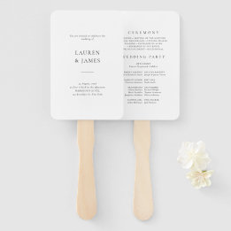 Classic Formal Modern Wedding Program Fan