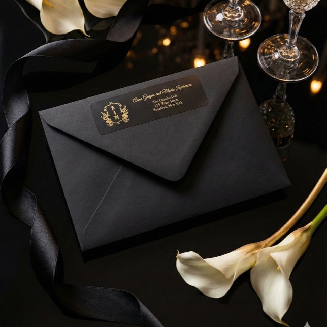 Classic Formal Monogram Crest Return Address Label (Creator Uploaded)