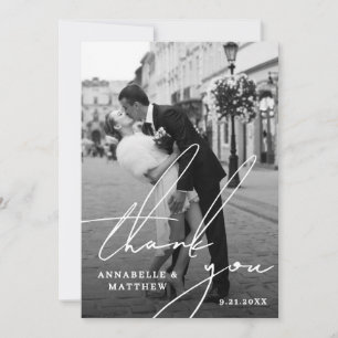 Classic Formal Photo Wedding Thank You Card