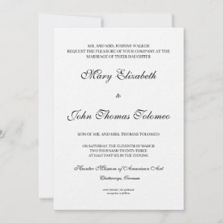 Classic Formal Wedding Invitation