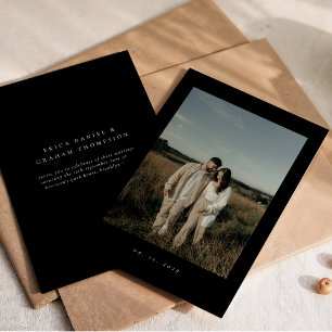 Classic Formal Wedding Photo Black Invitation