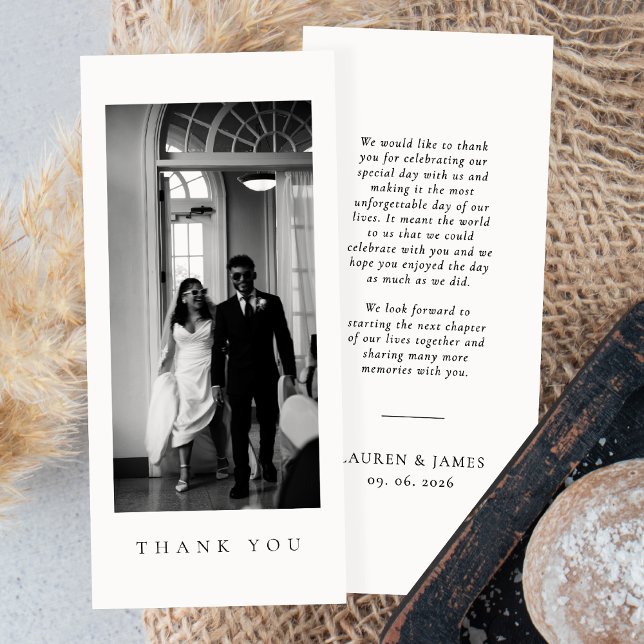 Classic Formal Wedding Photo Strip Thank You Card (Creator Uploaded)