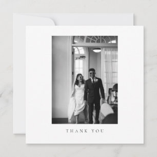 Classic Formal Wedding Photo Thank You Card