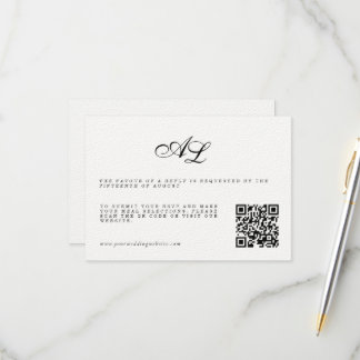 Classic Formal Wedding RSVP Card QR Code
