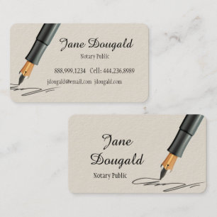 Classic Fountain Pen  Notary Business Card