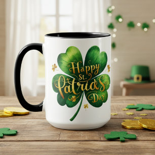 Classic Four Leaf Clover Happy St Patrick's Day  Mug