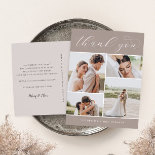 Classic Four Multi Photo Wedding Thank You Postcard