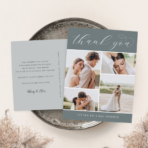 Classic Four   Multi Photo Wedding Thank You Postcard