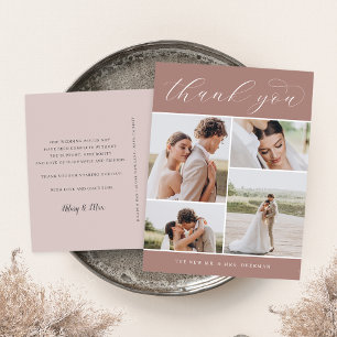 Classic Four Multi Photo Wedding Thank You Postcard