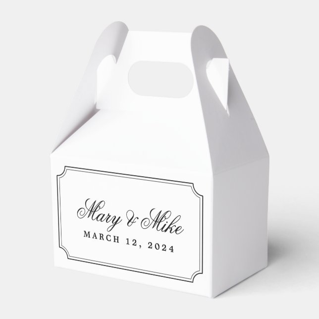 Classic Frame and Script Wedding Sweets Favour Box (Front Side)