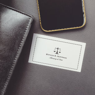Classic frame Attorney Justice Scale Professional Business Card