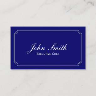 Classic Frame Dark Blue Chef Business Card