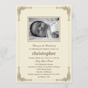 Classic Frame Photo Baptism/Christening Invitation