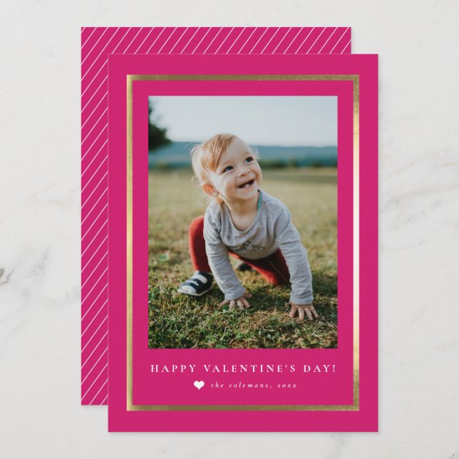 Classic Frame Portrait Photo Valentine's Day  Note Card (Front/Back)