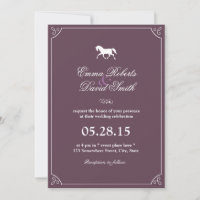 Classic Frame Running Horse Wedding Invitations