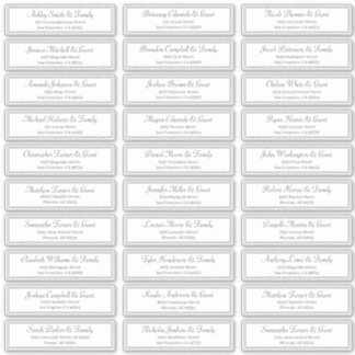 Classic Frame Script Wedding Guest Names Address