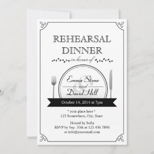 Classic Frame Wedding Rehearsal Dinner Invitations