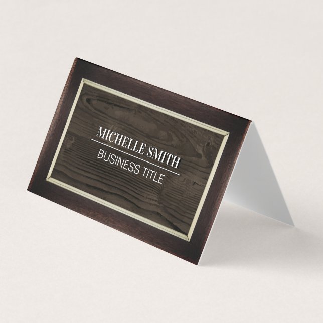 Classic Frame | Wood Grain | Vintage Business Card (Front)