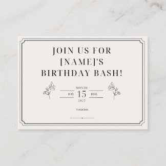 Classic Framed Birthday Invitation Card
