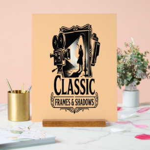 Classic Frames & Shadows Vintage Noir Cinema Acryl Acrylic Sign