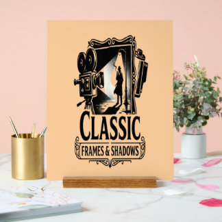 Classic Frames & Shadows Vintage Noir Cinema Acryl Acrylic Sign