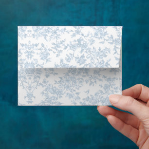 Classic French Blue Botanical Toile Envelope
