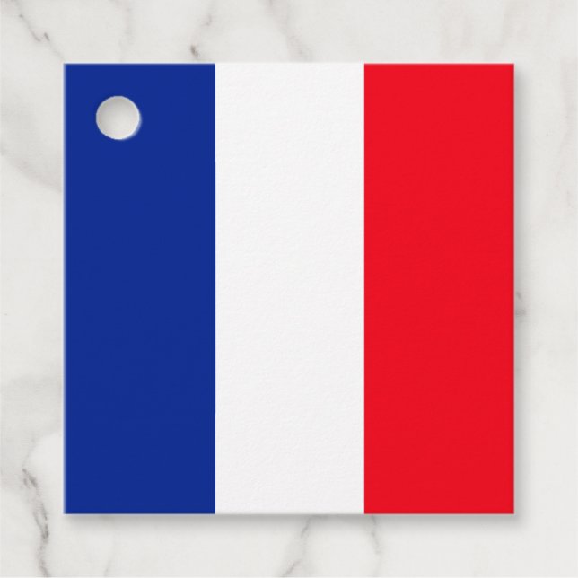 Classic French Flag Personalizable Favour Tags (Front)