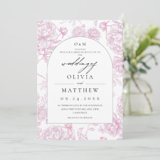 Classic French Floral Wedding Invitation