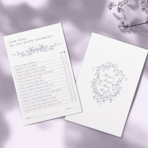 Classic French Lavender Bridal Shower Game 