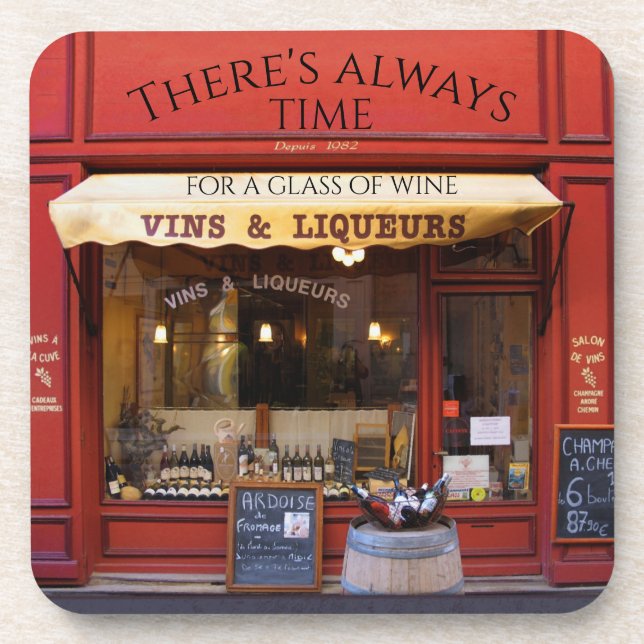 Classic French Liqueur and Wine Shop Coasters (Front)