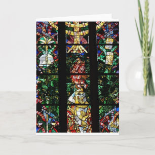 CLASSIC FRENCH STAINED GLASS DESIGN HOLIDAY CARD