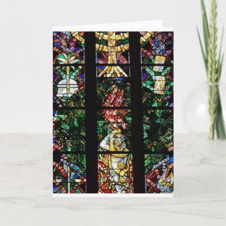 CLASSIC FRENCH STAINED GLASS DESIGN HOLIDAY CARD