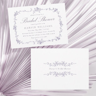 Classic French Victorian Lavender Bridal Shower Invitation