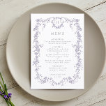 Classic French Victorian Lavender Frame Wedding Menu<br><div class="desc">Elegant French frame wedding menu with monogram. For more advanced customisation of this design,  please click the BLUE DESIGN TOOL BUTTON above!  Matching items are also available.</div>