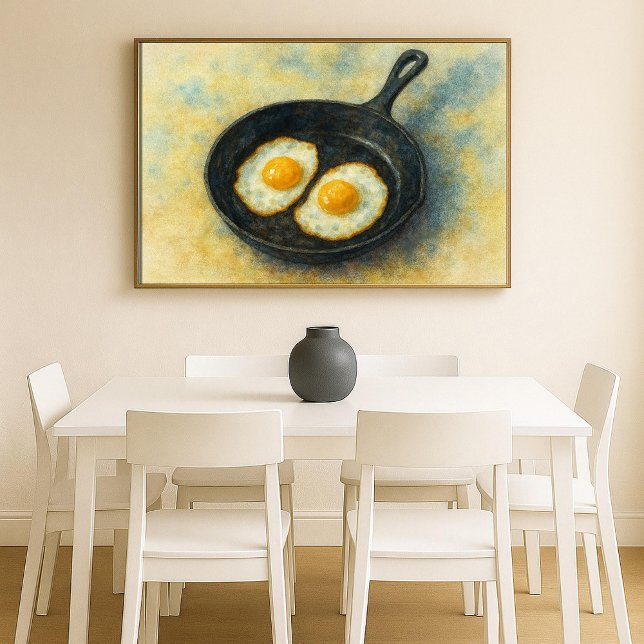 Classic Fried Eggs Watercolor Art Poster (Creator Uploaded)