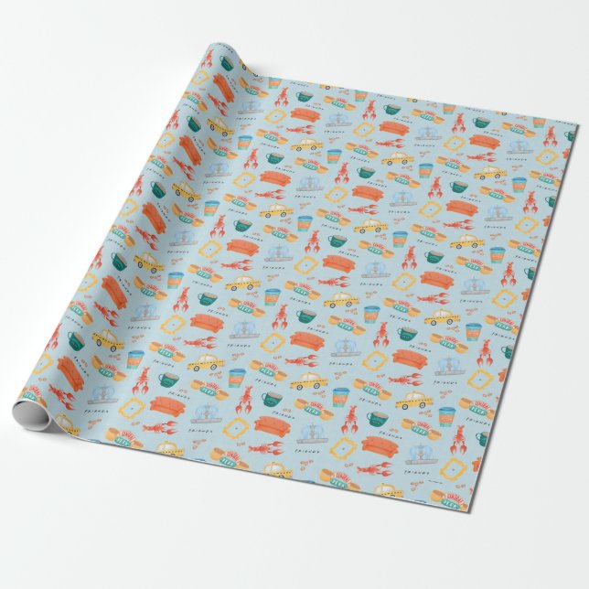 Classic FRIENDS™ Icons Pattern Wrapping Paper (Unrolled)