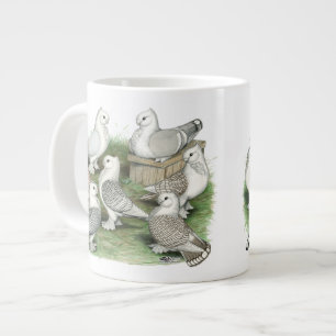 Classic Frill Pigeons Large Coffee Mug