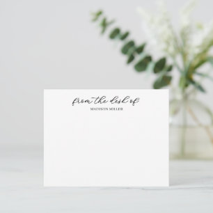 Classic From The Desk Of Monogram Black and White Card