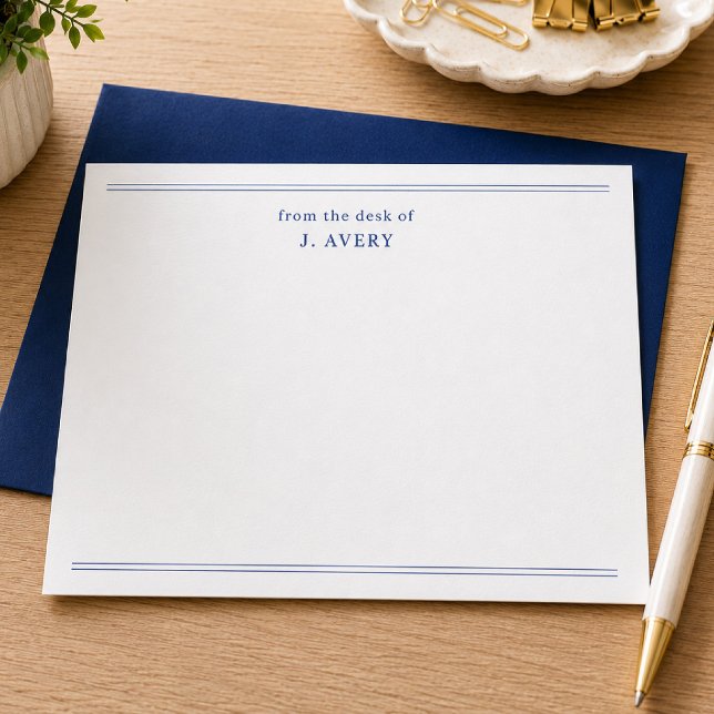 Classic From The Desk Of Navy Blue Card (Creator Uploaded)