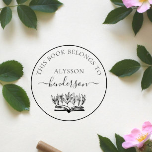 Classic From The Library Botanical Book Custom Rubber Stamp