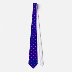 Classic Fuchsia Polka Dots on Navy Tie