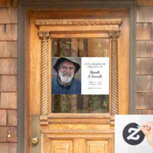 Classic Funeral Celebration Of Life Photo Window Cling